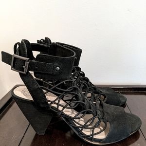 Vince Camuto Black Cage Heels
